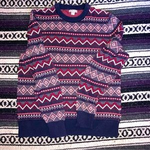 Vintage 90s Geometric Grandpa Sweater